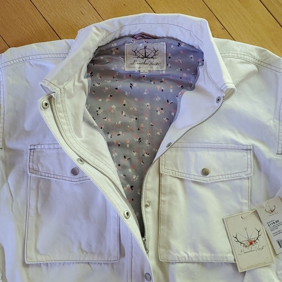 Boundless North White Lexi loose boxy utility/cargo Trucker jacket S - Picture 5 of 7